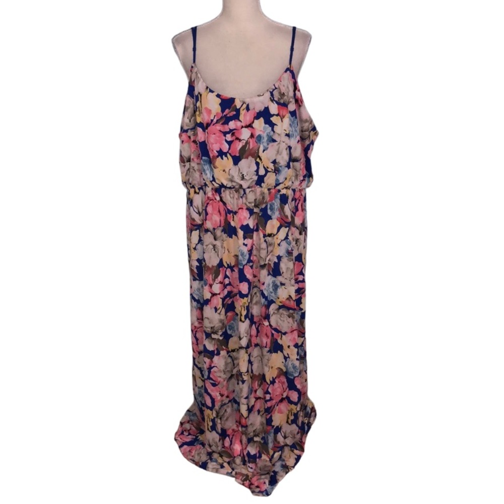 PinkBlush maternity floral maxi spaghetti straps dress